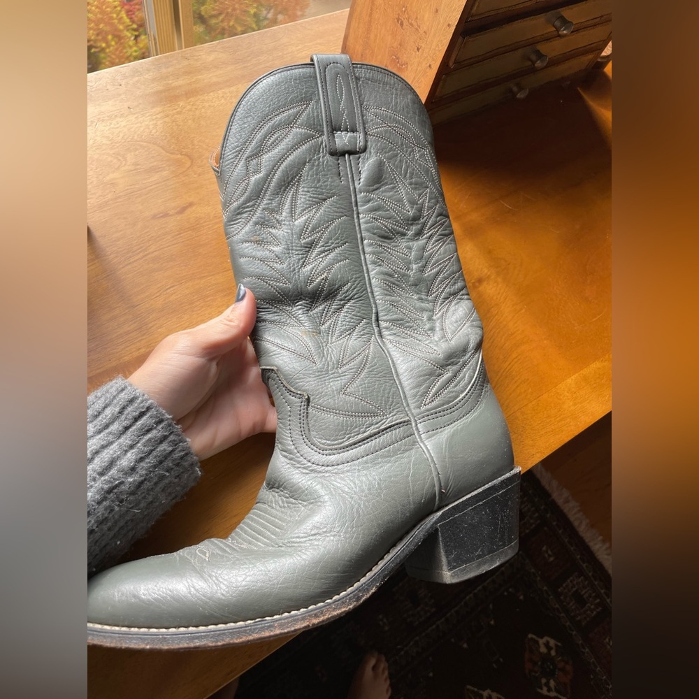Vintage Cowboy Boots - Grey/Blue